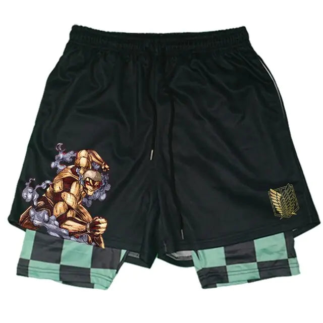 Anime Attack on Titan Gym Shorts Black