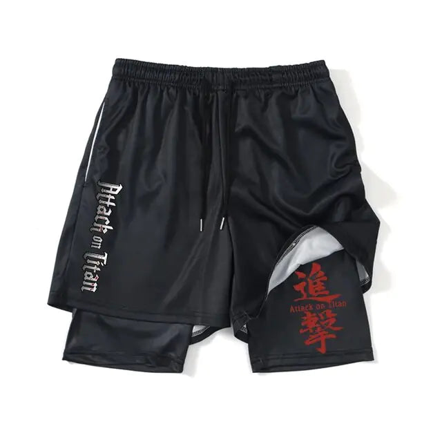 Anime Attack on Titan Gym Shorts Black