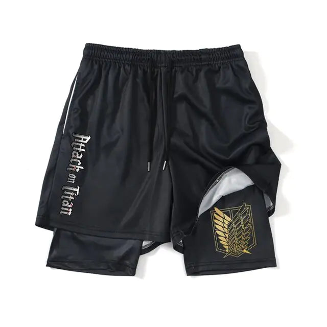 Anime Attack on Titan Gym Shorts Black