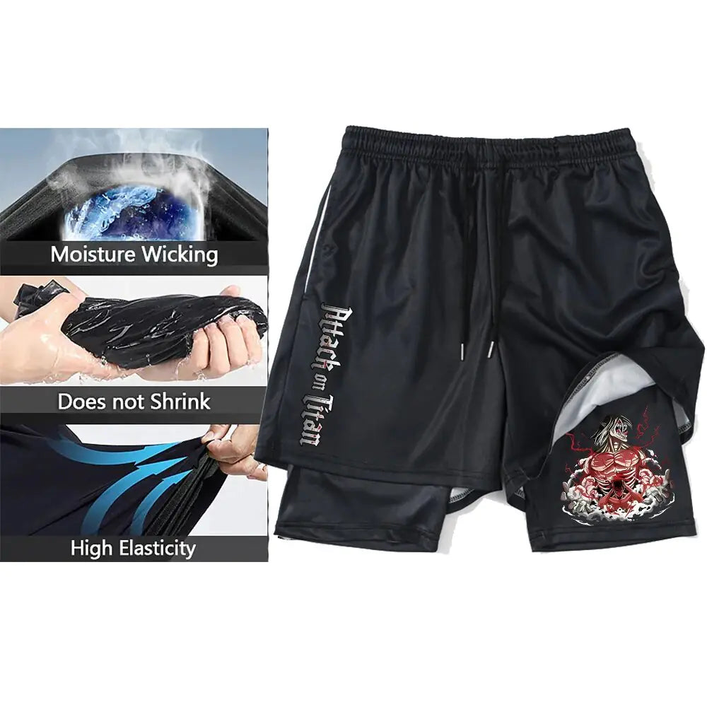 Anime Attack on Titan Gym Shorts Black