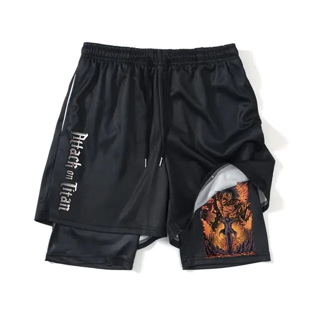 Anime Attack on Titan Gym Shorts Black