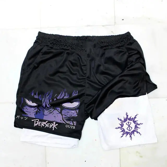 Anime Berserk Quick Dry Performance Multiple Pockets Sports Short