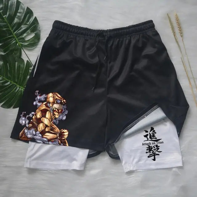 Anime Attack on Titan Gym Shorts Black