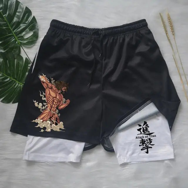 Anime Attack on Titan Gym Shorts Black