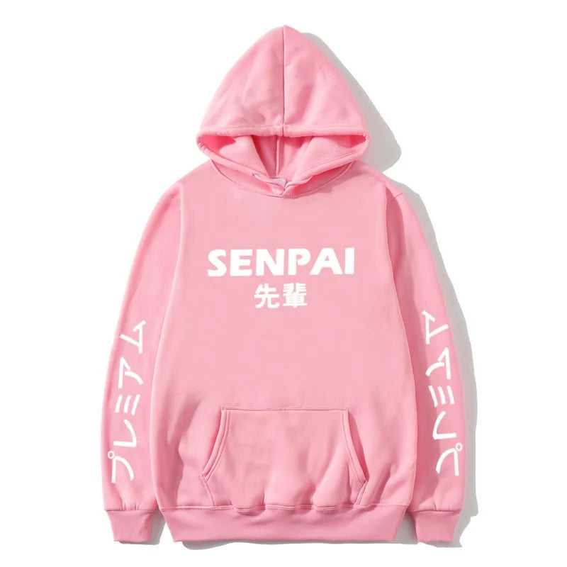 Winter Anime Senpai Print Fleece Hoodies