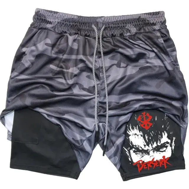 Anime Berserk Quick Dry Performance Multiple Pockets Sports Short