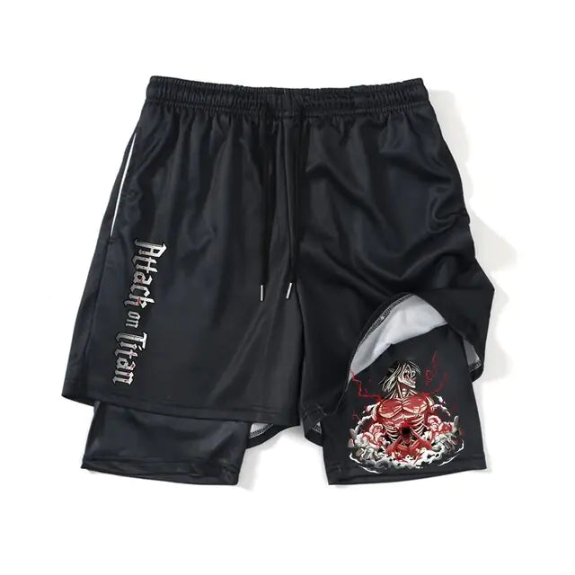 Anime Attack on Titan Gym Shorts Black