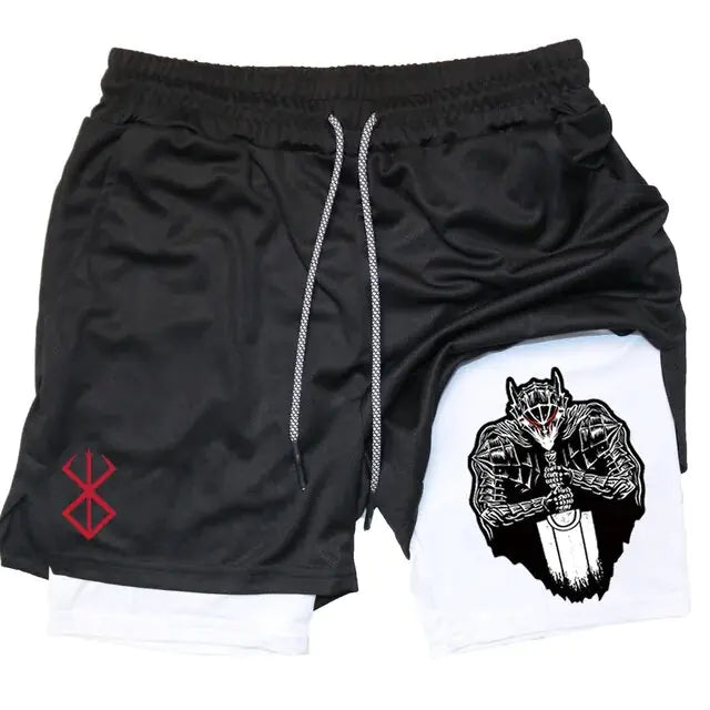 Anime Berserk Quick Dry Performance Multiple Pockets Sports Short