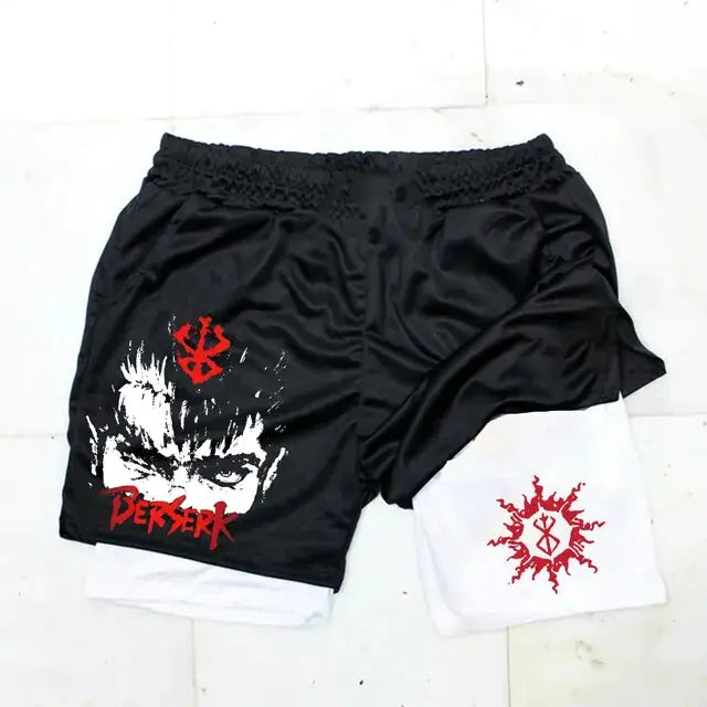 Anime Berserk Quick Dry Performance Multiple Pockets Sports Short