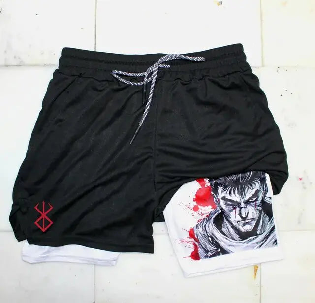 Anime Berserk Quick Dry Performance Multiple Pockets Sports Short