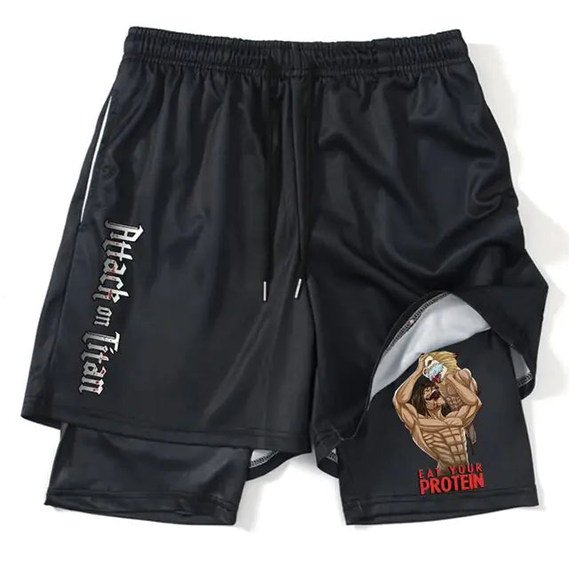 Anime Attack on Titan Gym Shorts Black