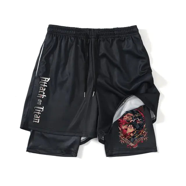 Anime Attack on Titan Gym Shorts Black