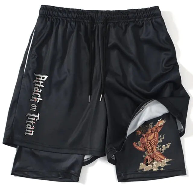 Anime Attack on Titan Gym Shorts Black