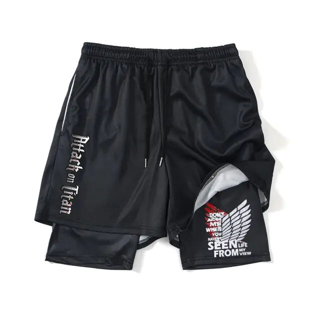 Anime Attack on Titan Gym Shorts Black