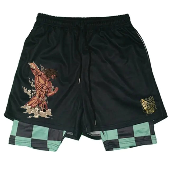 Anime Attack on Titan Gym Shorts Black