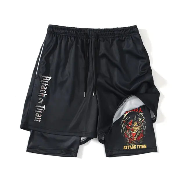 Anime Attack on Titan Gym Shorts Black