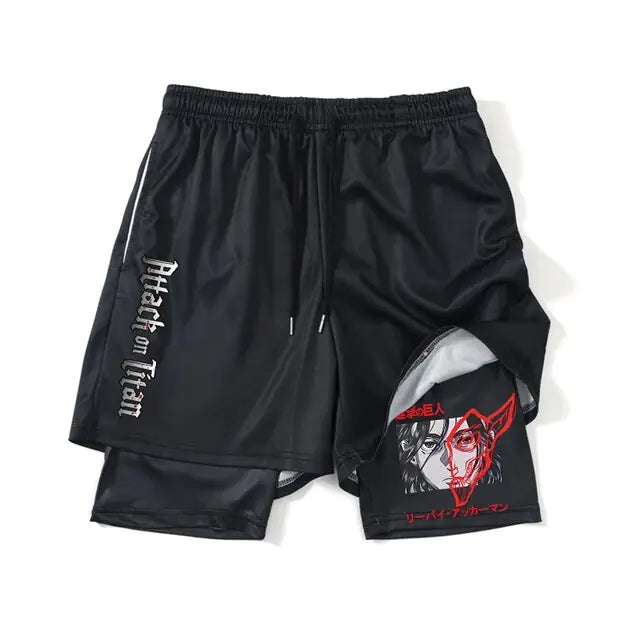 Anime Attack on Titan Gym Shorts Black